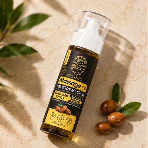 روغن ماساژ بدن اکسونیک حاوی روغن بادام شیرین و روغن یاس 200 میل اکسونیک