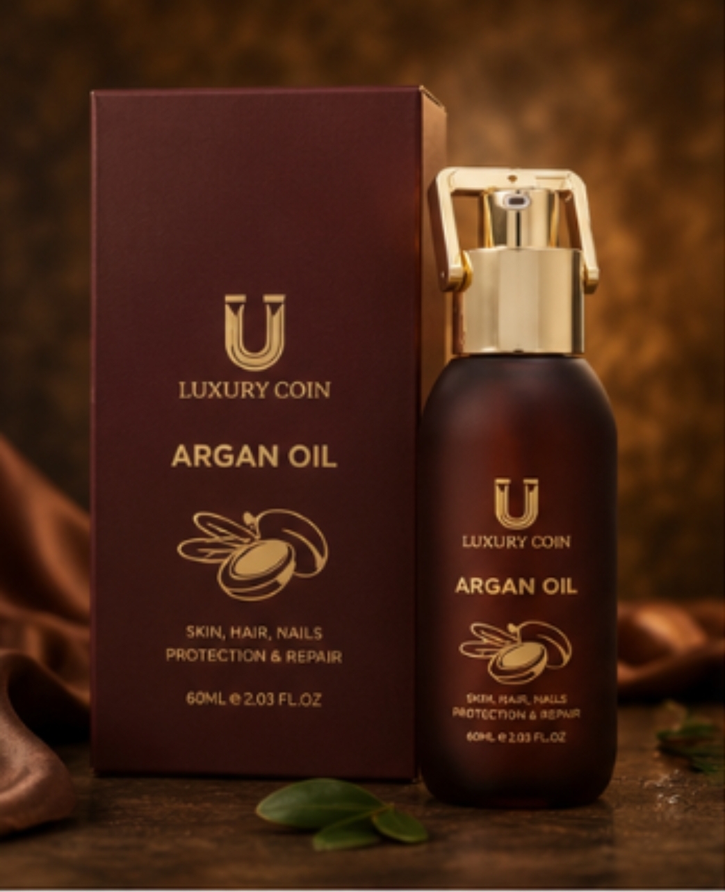 روغن تقویت کننده مو و ابرو آرگان برند لاکچری کوین