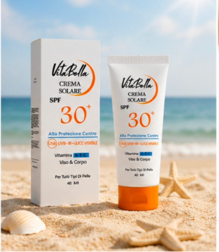 کرم ضد آفتاب spf۳۰ بی رنگ حجم ۴۰ میل برند ویتابلا