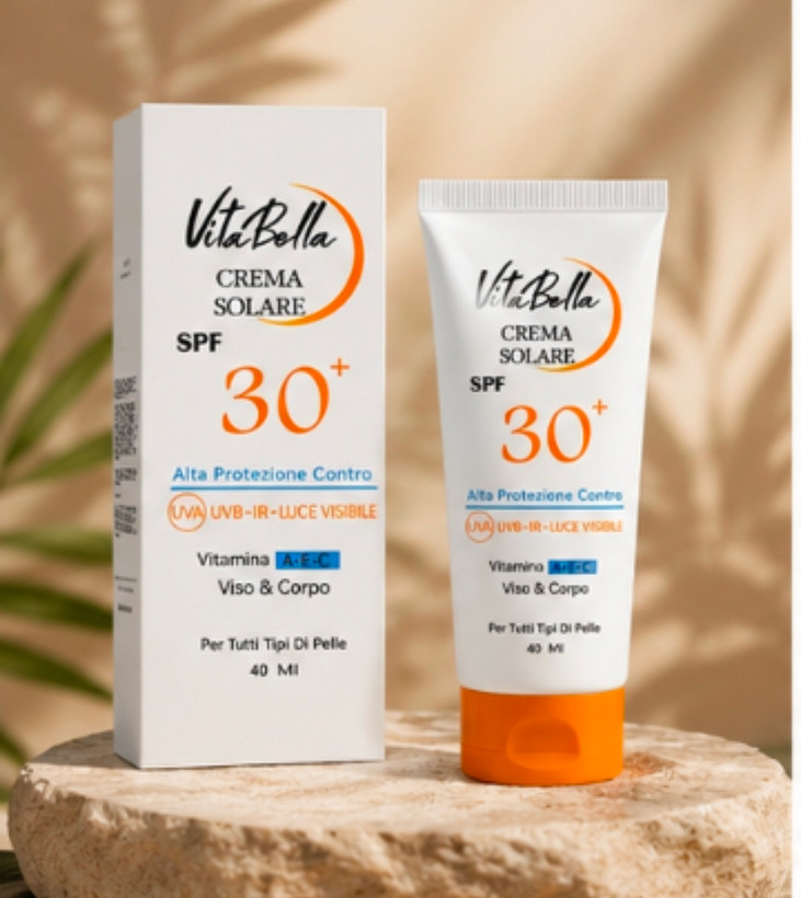 کرم ضد آفتاب spf۳۰ بی رنگ حجم ۴۰ میل برند ویتابلا